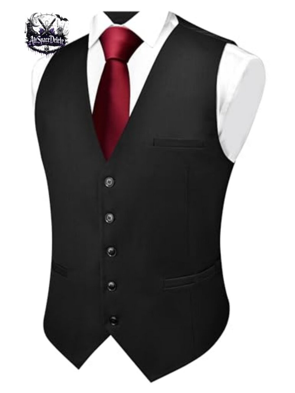 Mens V-Neck Suit Vest Slim Fit Business Waistcoat 3 Pockets